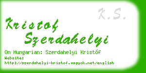 kristof szerdahelyi business card